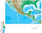 Digital Mexico Contour map in Adobe Illustrator vector format.