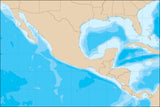 Digital Mexico Contour map in Adobe Illustrator vector format