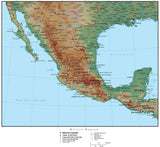 Mexico Region Terrain map in Adobe Illustrator vector format with Photoshop terrain image MEX-XX-952858