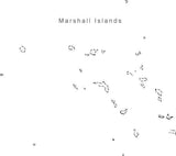 Digital Black & White Marshall Islands map in Adobe Illustrator EPS vector format