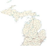 Michigan State Map - Cut Out Style - Fit Together Series