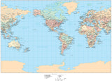 World Map - Americas Centered - Miller Projection