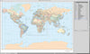 35 x 22 Inch Poster Size Digital World Map - Miller Projection
