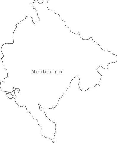 Digital Black & White Montenegro map in Adobe Illustrator EPS vector format
