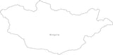 Digital Black & White Mongolia map in Adobe Illustrator EPS vector format