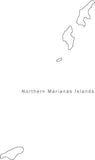 Digital Black & White Northern Marianas Islands map in Adobe Illustrator EPS vector format