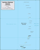 Digital Northern Mariana Islands map in Adobe Illustrator vector format