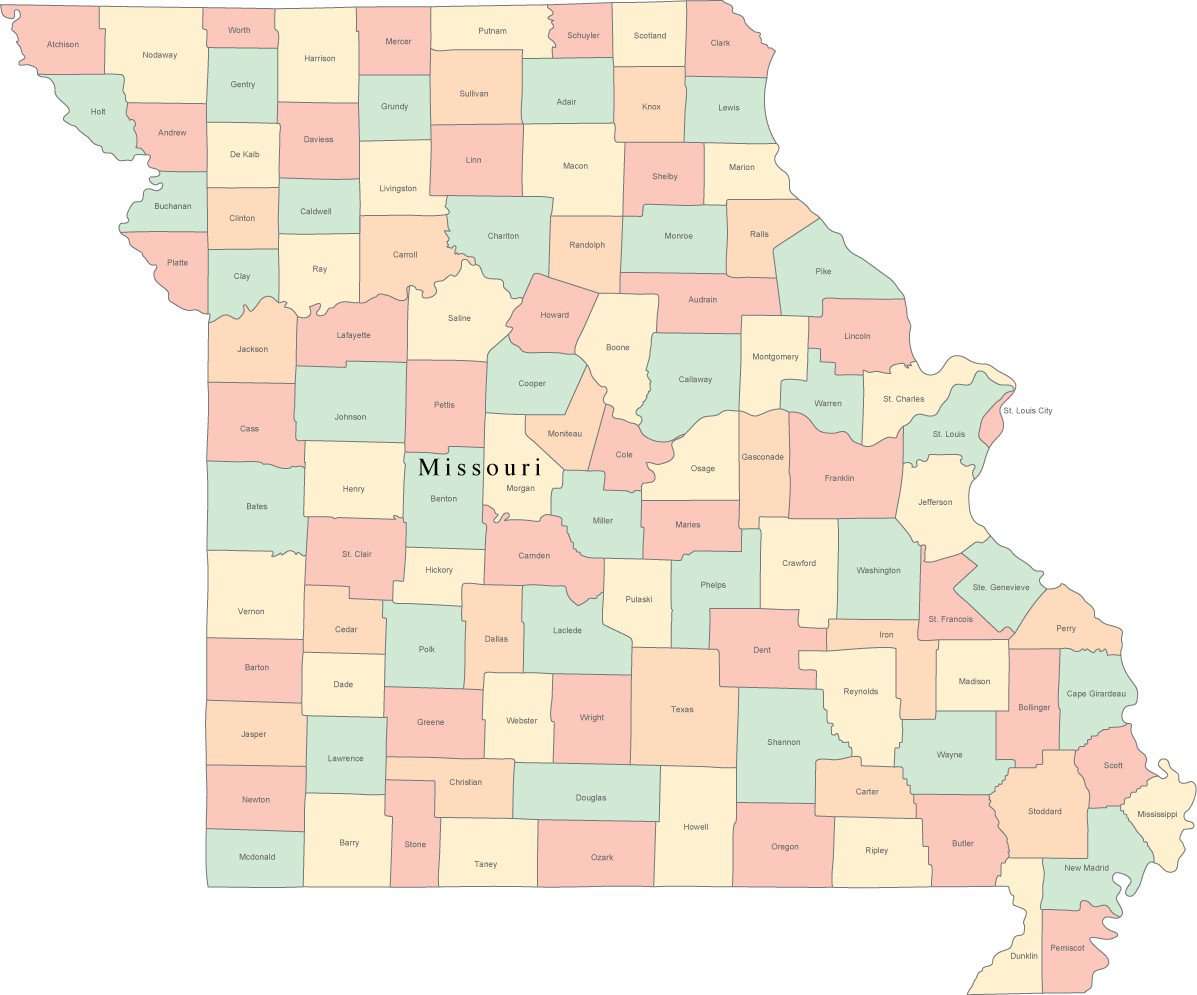 Large Printable Missouri County Map