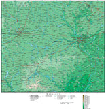 Missouri Map with Contour Background