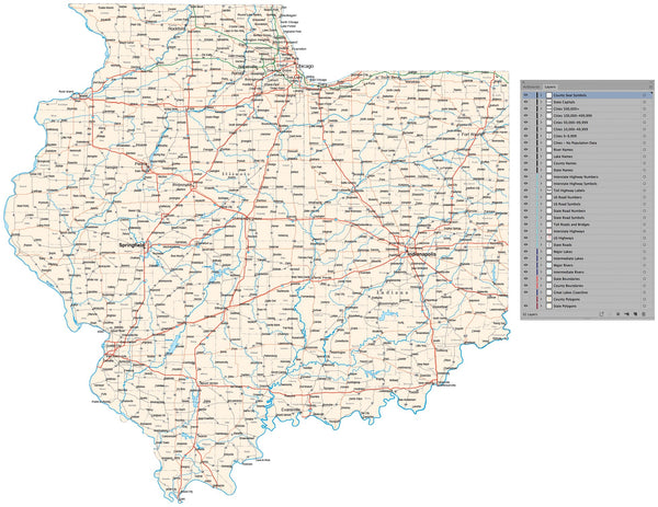 Usa Map In Adobe Illustrator Vector Format With State Capitals New
