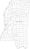 Digital MS Map with Counties - Black & White