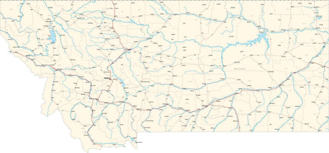 Montana State Map - Cut Out Style - Fit Together Series