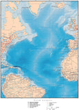 North Atlantic Ocean Terrain map in Adobe Illustrator vector format with Photoshop terrain image N-ATLN-952922