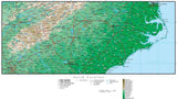 North Carolina Map with Contour Background
