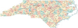 North Carolina State Map - Multi-Color Style - Fit Together Series
