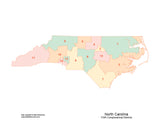Digital North Carolina Map with 2022 Congressional Districts