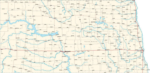 North Dakota State Map - Cut Out Style - Fit Together Series
