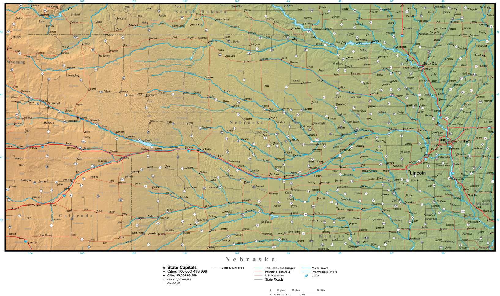 Nebresca Major Cities In Nebraska