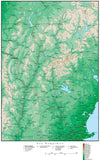 New Hampshire Map with Contour Background