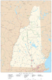 Detailed New Hampshire Digital Map with County Boundaries, Cities, Highways, and more
