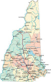 New Hampshire State Map - Multi-Color Style - Fit Together Series