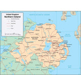 Digital Northern Ireland map in Adobe Illustrator vector format