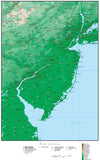 New Jersey Map with Contour Background