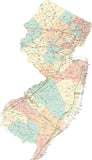 New Jersey State Map with Minor Civil Divisions