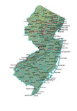 Digital New Jersey map in Fit Together style with Terrain NJ-USA-852095