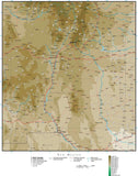 New Mexico Map with Contour Background
