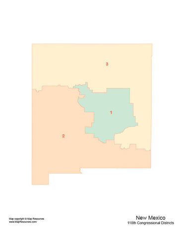 Digital New Mexico Map with 2022 Congressional Districts
