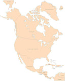 North America Single Color Map