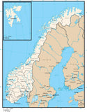 Norway Digital Vector Map with Administrative Areas and Capitals