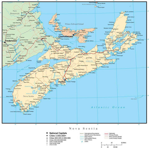 Nova Scotia Province Map