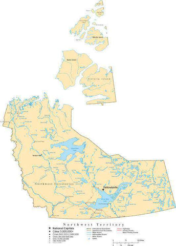 Northwest Territories Map - Cut-Out Style