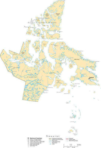 Nunavut Territory Map - Cut-Out Style