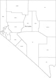 Digital NV Map with Counties - Black & White