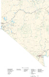 Detailed Nevada Cut-Out Style Digital Map with County Boundaries, Cities, Highways, and more