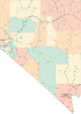 Nevada State Map - Multi-Color Style - Fit Together Series
