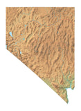 Digital Nevada map in Fit Together style with Terrain NV-USA-852131