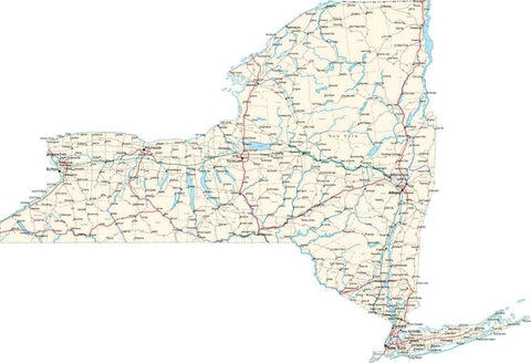 New York State State Map - Cut Out Style - Fit Together Series