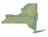 Digital New York map in Fit Together style with Terrain NY-USA-852133