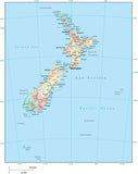 New Zealand Map with Internal Political Boundaries