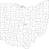 Digital OH Map with Counties - Black & White