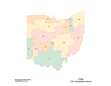 Digital Ohio Map with 2022 Congressional Districts