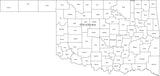 Digital OK Map with Counties - Black & White