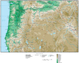 Oregon Map with Contour Background