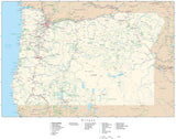 Detailed Oregon Digital Map with County Boundaries, Cities, Highways, and more