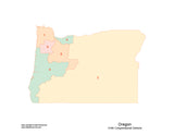 Digital Oregon Map with 2022 Congressional Districts