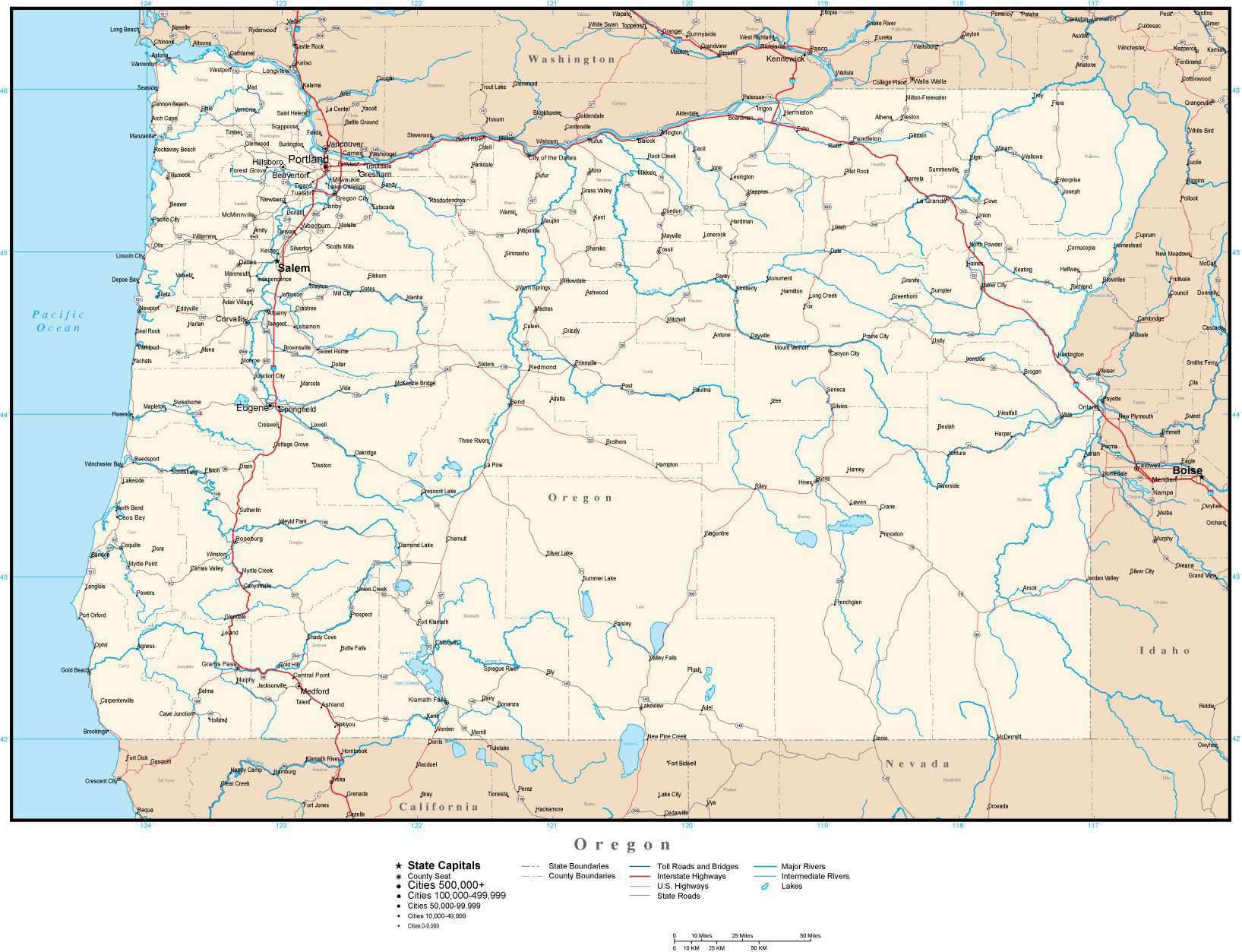 Keystone Oregon Map Large Detailed Roads And Highways Map Of Oregon State With All Cities